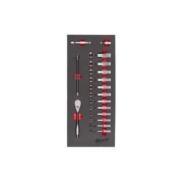 Jeu de clés à cliquet et de douilles 1/4" - MILWAUKEE 4932479824