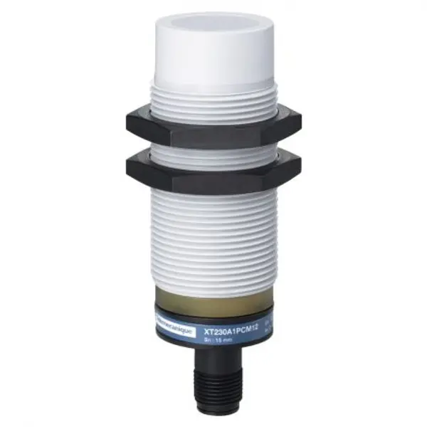 XT230A1PCM12 Schneider Détecteur capacitif M30 12 à 24Vcc PNP - NO+NF 4 fils non noyable connecteur M12 OsiSense XT2