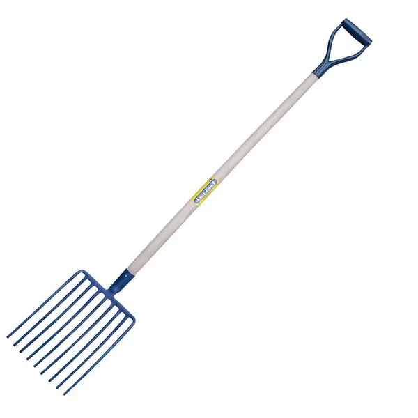 Fourche a cailloux douille 9 dents manche poignée en D - PERRIN