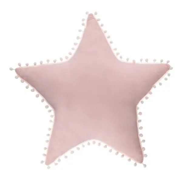 Coussin rose étoile avec pompons - ATMOSPHERA 158651A