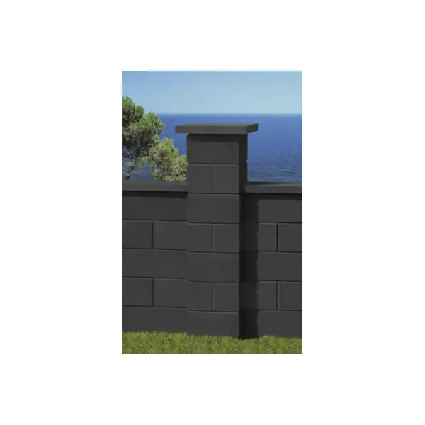 Pilier lisse décoratif en béton anthracite - 30X30 cm