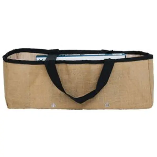 Jardinière souple avec poignées jute naturel et noir L50cm