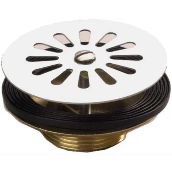 Bonde Laiton évier grès/synthèse avec grille inox Ø84 - percage 60mm