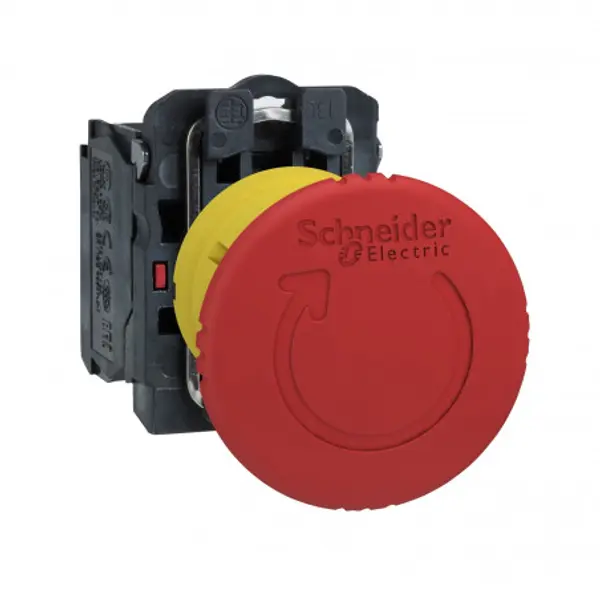 XB5AS8442 Schneider - bouton arrêt urgence - Ø40 - pousser tourner - rouge - 1NF - vis - Harmony XB5