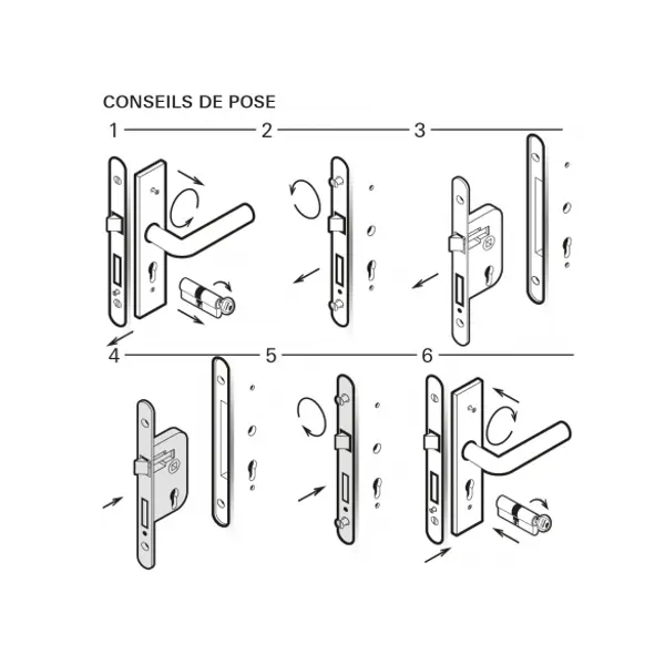Serrure encastrée Fercomatic à cylindre pour porte d'entrée, axe 50mm, 3pts, H. 2150mm, 6-33164-08-0-1 - FERCO by THIRARD