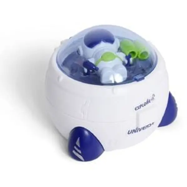 Mini astronaute avec fusée bleu et blanc Ø8xH8cm
