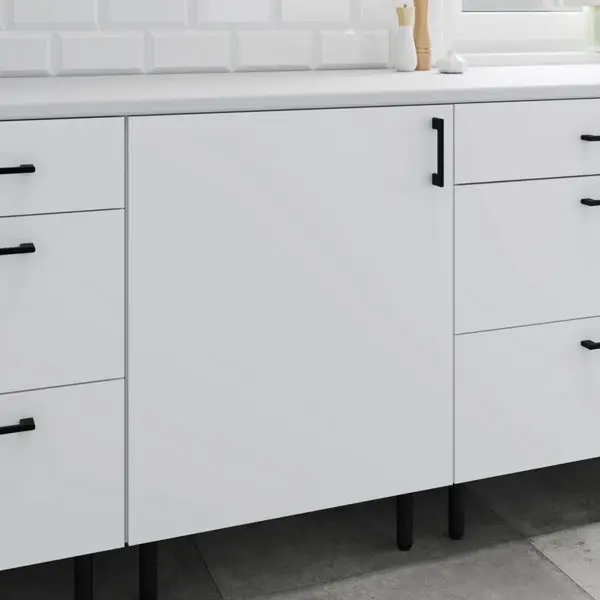 Meuble bas 1 porte "Pragma" - Blanc - L. 60 x H. 86 x P. 59 cm