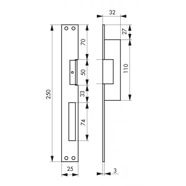 Gâche électrique pour serrure encastrable, réversible, 12V, compatible extérieur, gris - THIRARD
