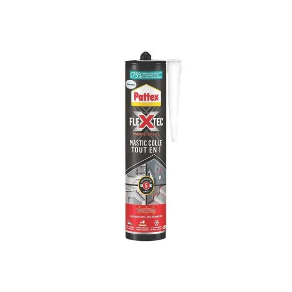 Colle joint int/ext polymere pattex flextec transp cartouche 389g - PATTEX