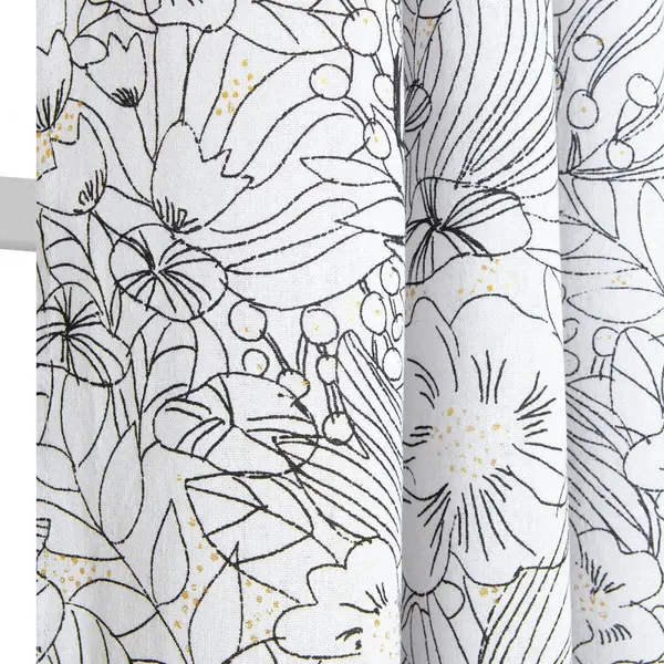 Rideau tamisant, Lizon blanc noir l.135 x H.240 cm - JBY CREATION