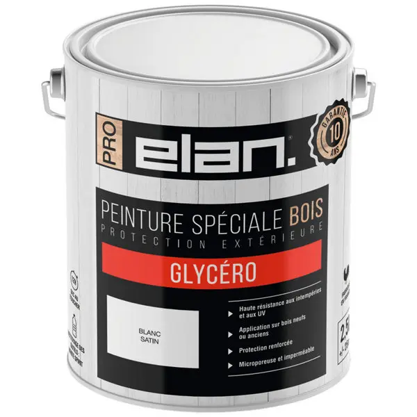 Peinture extérieur bois satin 2,5 L blanc