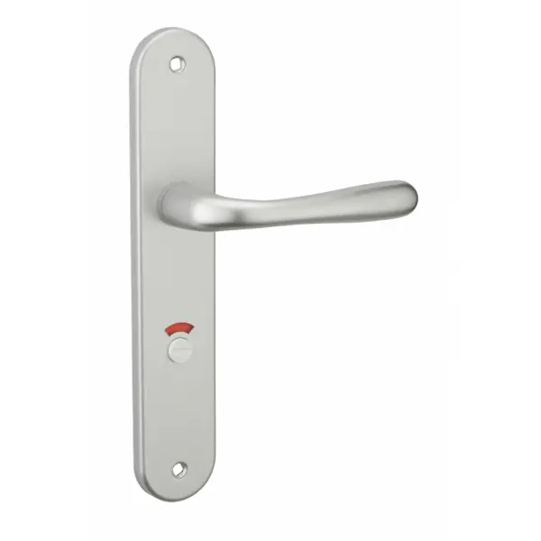 Ensemble de poignées pour salle de bain/toilette Pelope à condamnation, carré 7mm, entr'axes 195mm, argent - THIRARD