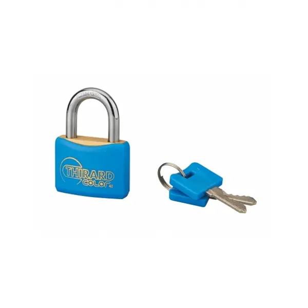 Cadenas à clé Mach, laiton, intérieur, anse acier, 40mm, 2 clés - THIRARD