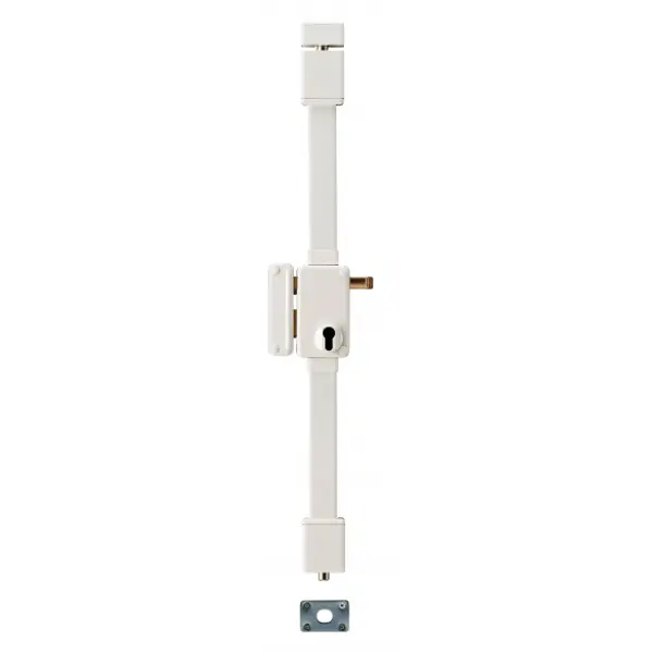 Boitier de serrure en applique Beluga à tirage pour porte d'entrée, gauche, 3 pts, axe 45mm, blanc - THIRARD