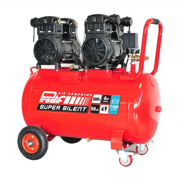 Compresseur 100L 4CV 8 bars silencieux sans huile SIL1004 PRODIF - PRODIF