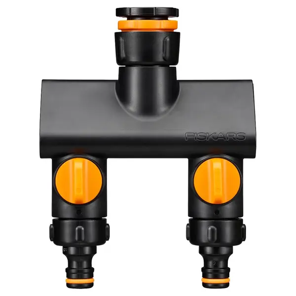 Raccord 2 voies - Comfort avec vannes on/off - répartiteur robinet arrosage universel - FISKARS