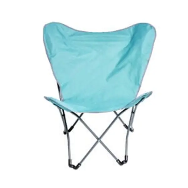 Chaise de camping pliable acier et polyester gris