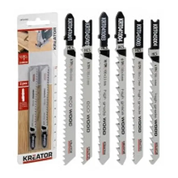 Lames de scie sauteuse hcs pour bois - coupe droite 2 lames 100 mm 6 tpi (4 mm) 'U' Coupe rapide - Kreator