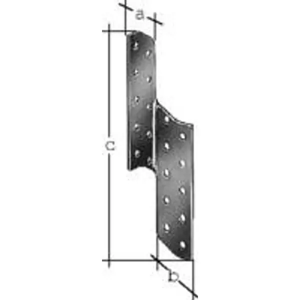 Equerre renvoyée droite Galvanisé GAH ALBERTS, 32x32x170 mm - GAH ALBERTS
