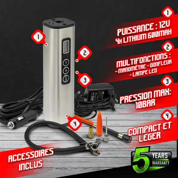 Compresseur sur batterie 12 V CONSTRUCTOR