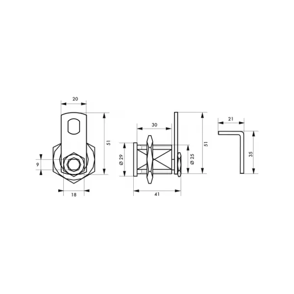 Serrure batteuse filetée et clipsable pour boîte aux lettres, épaisseur maxi 23mm - THIRARD