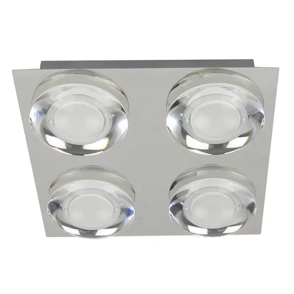Plafonnier Chrome Primo, LED Inclue 4x 5W , IP20, 230V AC, Classe I - Spot-Light