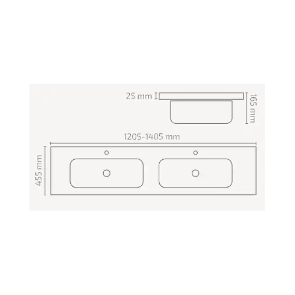 Plan vasque résine Ancodesign 140cm - Double