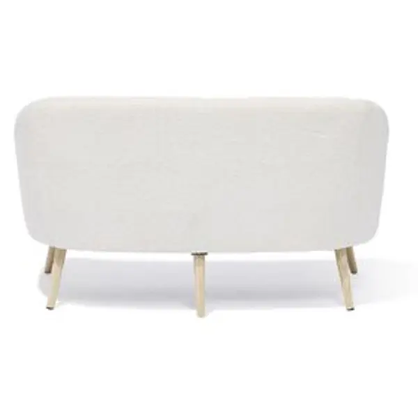 Canapé Joseph curly effet laine bouclée blanc - L137xP69xH79 d
