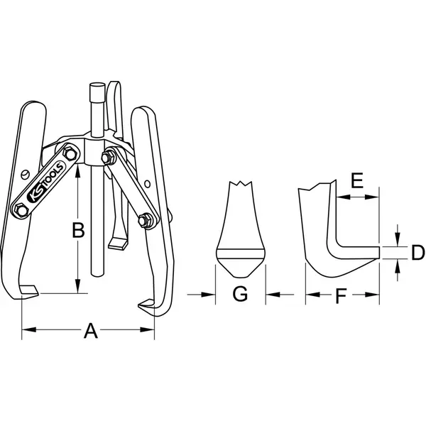 Extracteurs universels hydrauliques à trois griffes réglables 4 trous