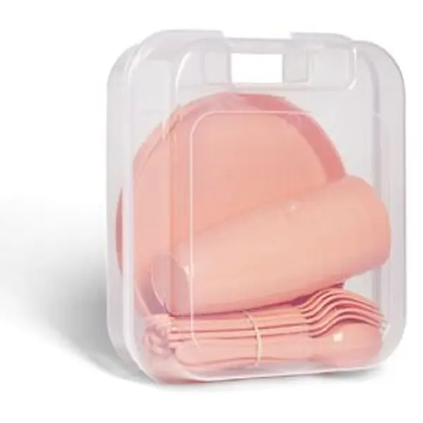 Service de pique-nique pour 6 personnes plastique orange