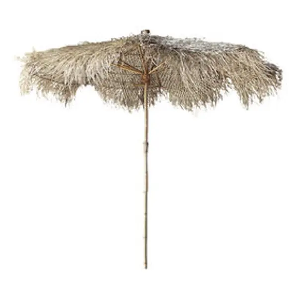 Parasol centré Laos Ø270xH245cm bambou et plamier