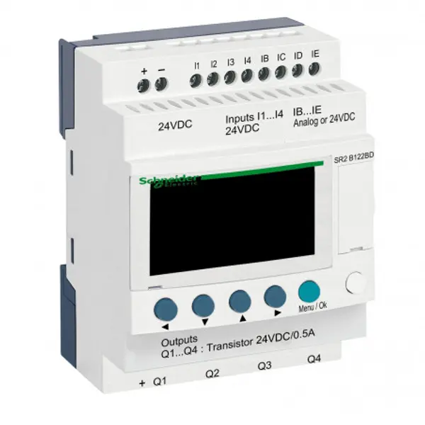SR2B122BD Schneider - Automate Zelio Logic - relais intelligent 12 E/S 24Vcc - horloge + afficheur