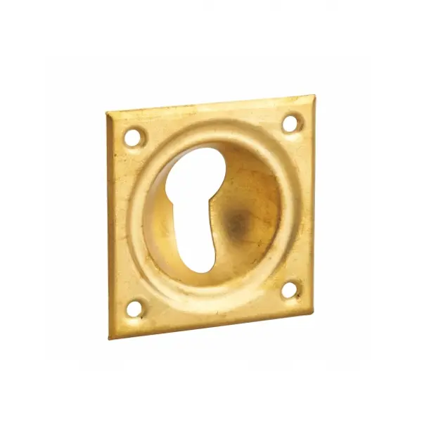 Entrée à cuvette trou de cylindre, 60x60mm, laiton - THIRARD