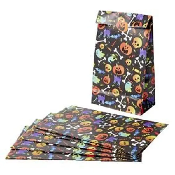 Sac à bonbons Halloween x6 avec sticker