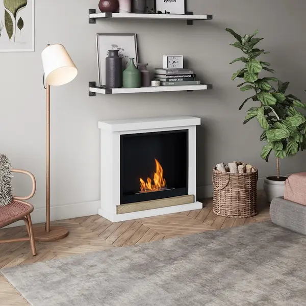 Cheminée bioéthanol - FreeFlame HAGEN - flamme réelle sans conduit - blanche - TAGU