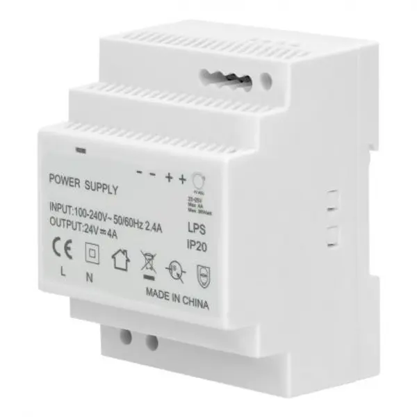 Alimentation courant continu 24V 4A 100W - 4 modules - Transformateur 220V - 24V cc