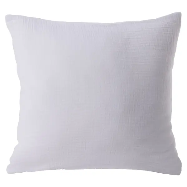 Housse de coussin 40x40cm gaze de coton blanc
