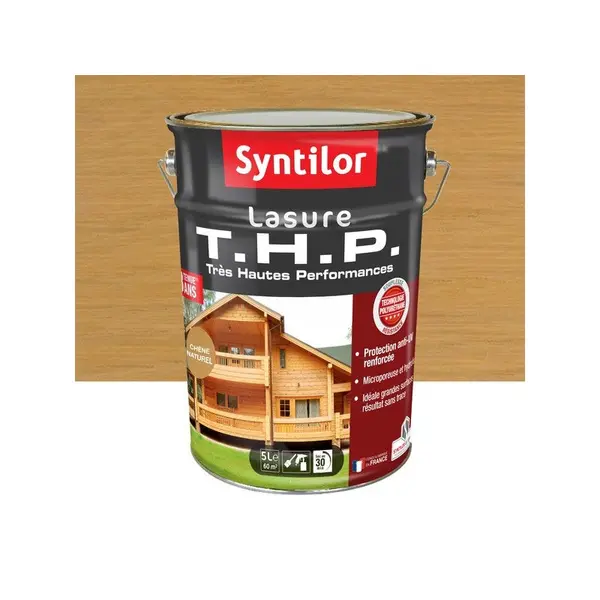 Lasure SYNTILOR t.h.p. 8 ans chêne naturel satiné 5 L - SYNTILOR