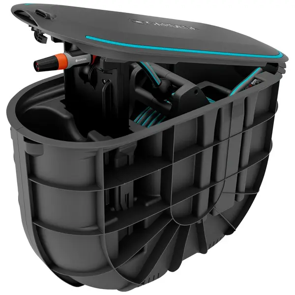 Dévidoir automatique enterré - RollUp M - Tuyau 20 m Ø 11 mm - Enroulement automatique - GARDENA