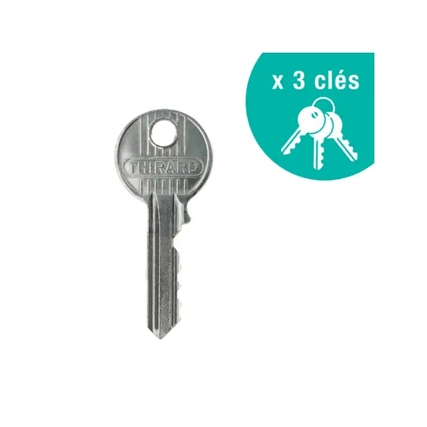 Verrou à bouton Design 5 pour porte d'entrée, cylindre 50mm, acier, 3 clés, blanc - THIRARD