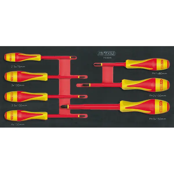 Module de tournevis isolés 1000V ULTIMATE® Fente - PHILLIPS®, 7 pièces