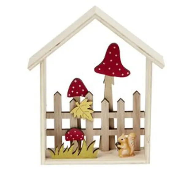 Cadre déco bois maison automne