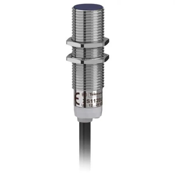 XS112B3PAL2 Schneider XS détecteur inductif boitier métal M12 L37mm noyable Sn4mm DC3-PNP NO - 2m Telemecanique