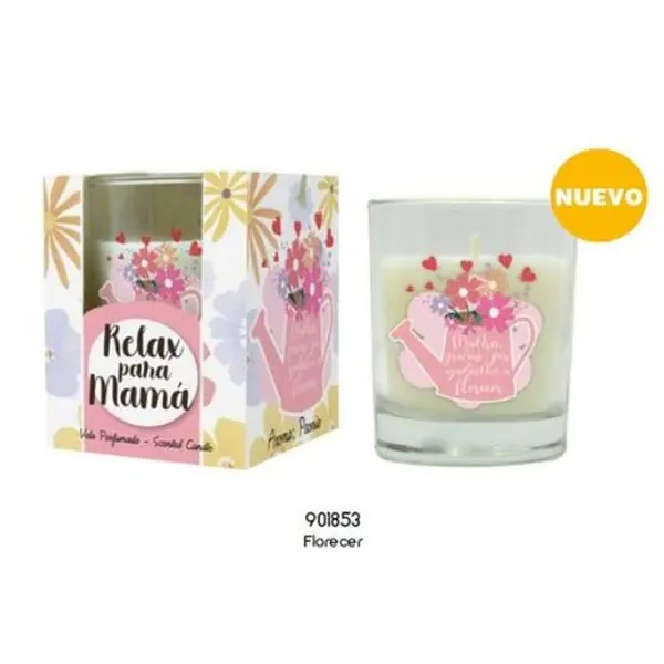 Vela Vaso Perf.Mensaje Mama Florecer