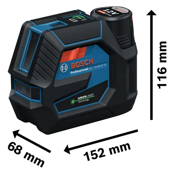 Niveau Laser Vert Lignes et Points GCL 12V-50-22 CG Trepied Bosch
