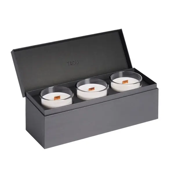 Coffret 3 grandes bougies crépitantes Candleplace - parfum feu de cheminée - autonomie 180h - TAGU