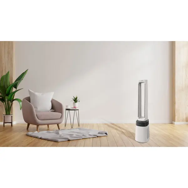 Ventilateur sans pales 2-en-1 purificateur d’air 10 vitesses H. 105 x l. 25 x P. 25 cm