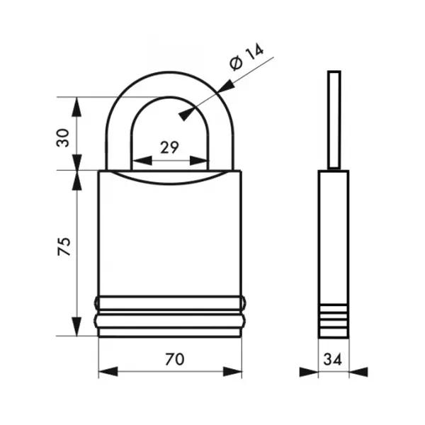 Cadenas 740 sans cylindre, chantier, acier cémenté - THIRARD