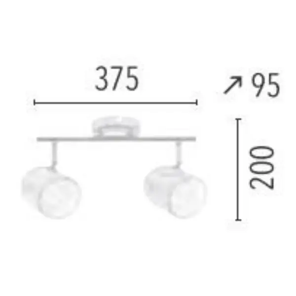 Plafonnier Laiton Olivia, 2xE27 Max 60 W, IP20, 230V AC, Classe I - Spot-Light