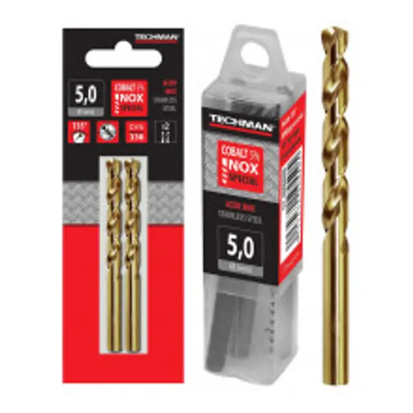 Forets hss cobalt - cob135° 1 foret 12.0 mm 151 / 101 mm - TECHMAN